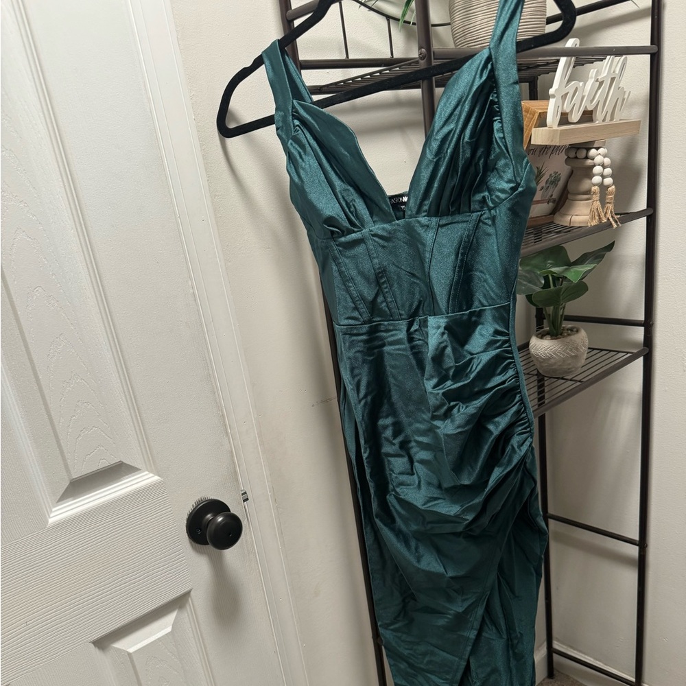 Olive green fashion nova dress